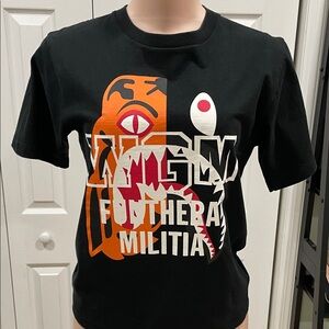 Bape Black and Orange Graphic Tee